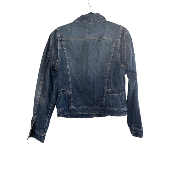 Gap Womens Medium Stretch Denim Jacket With Zip Front & Pocket Detail - Picture 3 of 3